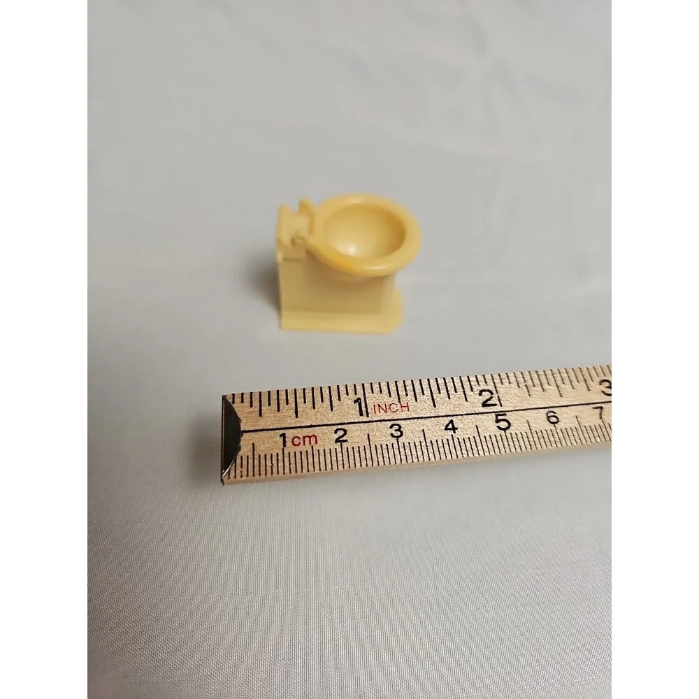 VTG Ideal Dollhouse Toilet Cream Plastic Bathroom Fixture 1:12 Scale Miniature